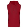 thumbnail image 4 of Men's Casual Hooded Tank Top Breathable Sleeveless Shirt For Daily Wear Home Outdoor Hiking Spring Summer Comfortable Loose Fit Mens Muscle Gym Tank Top Breathable Sleeveless Shirts for Active Men, 4 of 5