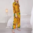 thumbnail image 3 of Sigee Vibrant Sunflower Painting for Women’s Pajama Sets Long-Sleeved Pjs Sets for Women 2 piece Sleepwear-Small, 3 of 7