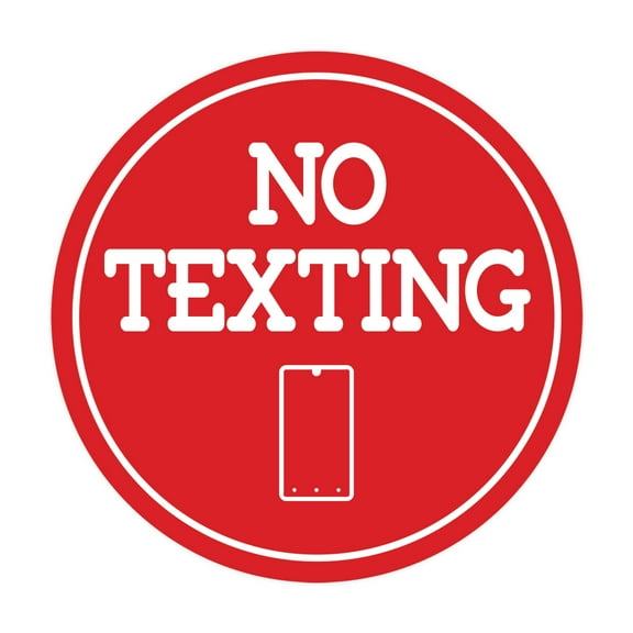 Signs ByLITA Circle No texting (Cellphone) Sign (Red) - Large