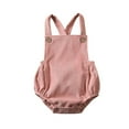thumbnail image 1 of Newborn Baby Corduroy Sleeveless Romper Solid Color Backless Jumpsuit, 1 of 8