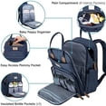 thumbnail image 2 of Ruvalino Baby Diaper Bag Backpack with Pacifier Holder, Multifunctional Travel Bag, Denim Blue, Large - Perfect for Back to School Supplies, 2 of 6