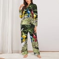 thumbnail image 3 of Lsque Pikmin Pattern Long Sleeve Pajama Set for Women - Soft 2-Piece Sleepwear and Loungewear Set with Pockets, Comfy Nightwear, 3 of 8