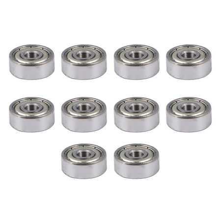 Worgeous Deep Groove Ball Bearings Silver 10Pcs 0.5In