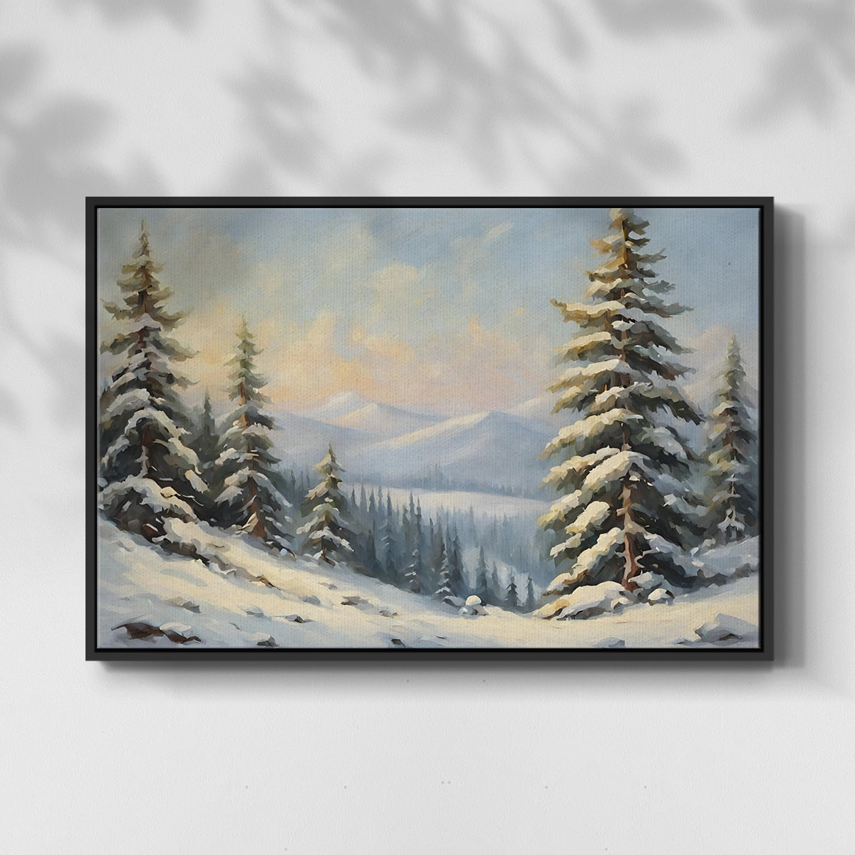 Vintage Landscape-CCIV By Wexford Home Framed in Black Wood Gallery Wrapped Canvas 25 in. x 37 in.