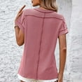 thumbnail image 4 of Tawop T Shirts for Women Womens T Shirts Round Neck Short Sleeve Solid Loose Summer Pink M(Us:6), 4 of 6
