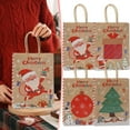 thumbnail image 2 of Christmas Gifts Bags, 4 Pack Medium Size Kraft Paper Bags with Handle for Holiday Gifts, 1 for Each Type, 2 of 7