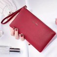 thumbnail image 1 of Women's Minimalist Long Coin Purse, Lightweight Clutch Wallet, Solid Color Purse, 1 of 5