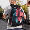 thumbnail image 6 of Pofeuu Red Flame Wolf Head Print Laptop Backpack Travel Canvas Backpack for School Lightweight and Comfortable Backpack College Backpack Schoolbag, 6 of 6