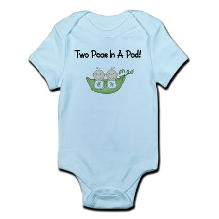 CafePress - Two Peas In A Pod Twins Infant Bodysuit - Baby Light