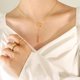 thumbnail image 4 of Collar largo con borlas cuadradas geométricas para mujer, diseño de Nueva York, estilo moderno, cadena de clavícula a juego, 4 of 6