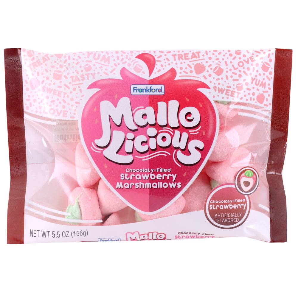 (3 pack) Frankford Mallolicious Strawberry Marshmallow with Chocolaty Fill 5.5oz Bag