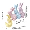 thumbnail image 3 of Easter Decorations Bunny Figurines, 4PC Set Whimsical Hand-Painted Resin Rabbit Garden Statues for Indoor Outdoor Lawn, Tabletop Centerpiece Home Office Party Decor, 3 of 9