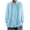 #0068-Light Blue, variant on Pounoo Blouses for Women Dressy Casual Long Sleeve Collared Pleated Cutout Trim Button Front Blouses Relaxed Fit Office Casual Outfits Gift