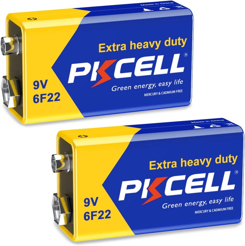 9 Volt Batteries 9V Battery 2 Pack for Smoke Detectors and Carbon Zinc