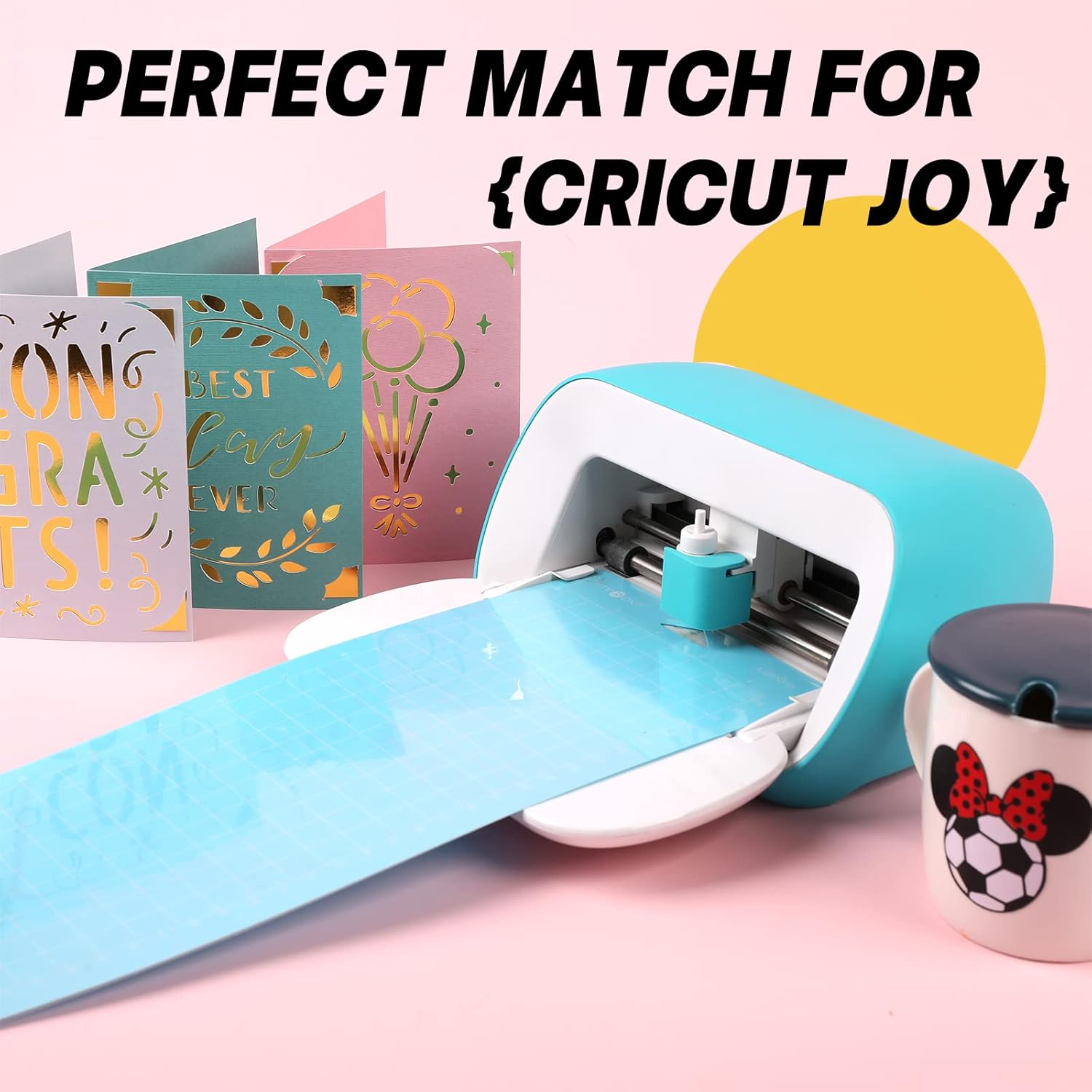Cutting Mat Compatible with Cricut Joy/Joy 2, 6 Pack Cutting Mats (3 Pcs 4.5X12in & 3 Pcs 4.5X6.5in), Variety Adhesive Cutting Mats Replacement Accessories Compatible with Cricut Accessories