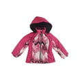 thumbnail image 2 of Toddler Girls Pink & Black Flowers Patterned Coat Jacket w/ Scarf & Hood 2T, 2 of 2