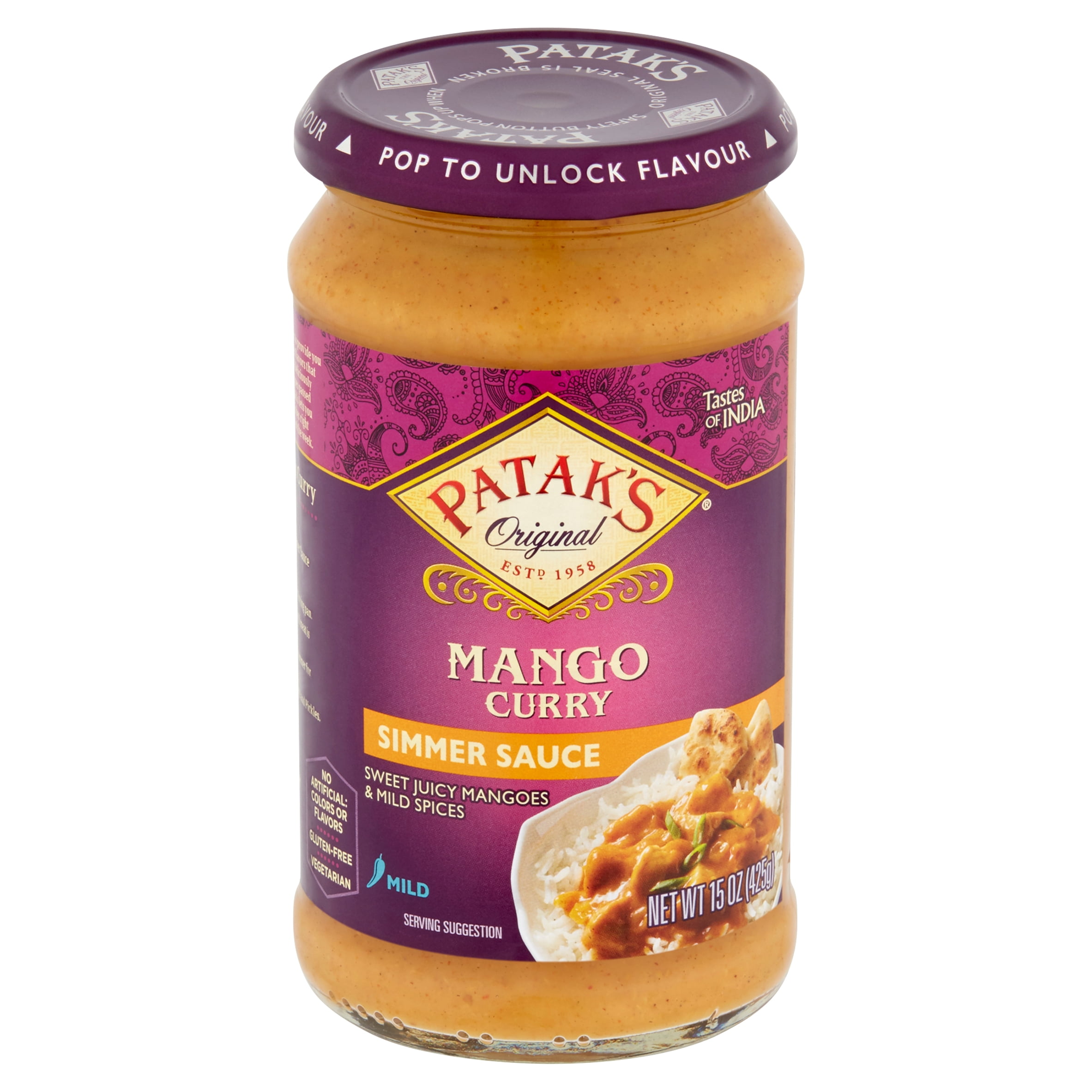 Patak's Original Mango Curry Simmer Sauce, 15 oz