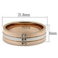 thumbnail image 2 of Womens Rings Two-Tone IP Rose Gold Stainless Steel Ring with Top Grade Crystal in Clear TK2570, 2 of 5