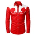 thumbnail image 3 of Hiijoy Long Sleeve Cowboy Shirt for Boys Vintage Button Down Western Shirt, Sizes 8-9, 3 of 3