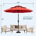 thumbnail image 2 of Garvee 10ft 3-Tier Vented Patio Umbrella, 8 Sturdy Ribs, Crank Lift, Push Button Tilt, Red, 2 of 8