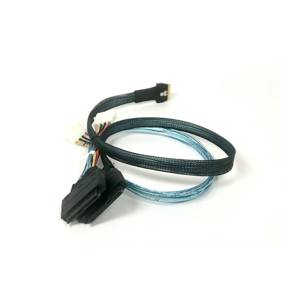 ‌SlimSAS 8i S‌FF-8654 to 2 X SFF-8639 U.2 Cable - 1 Meter