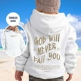 thumbnail image 2 of LIUJUNSHOP Faith Over Fear Girls Boys Jesus Hoodie Christian Bible Verse Cute Graphic Print Kids Pretty Casual Soft Sweatshirt White 5-6 Years, 2 of 7