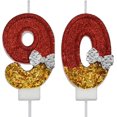 thumbnail image 1 of VSHILI Bougies d'Anniversaire 90 Ans, Bougies d'Anniversaire Rouges pour Hommes Femmes, Décoration de Gâteau de Fête d'Anniversaire Cadeaux pour Célébration d'Anniversaire de Mariage 90 Ans, 1 of 7