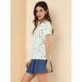 thumbnail image 4 of INSPIRE CHIC Blouse Imprimée à Manches Courtes avec Nœud pour Femmes, 4 of 6