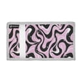 thumbnail image 2 of JIALIOU Nylon Trifold Card Wallet with ID Window Zipper Pocket for Men Women Teen Black Pink White Flow, 2 of 7