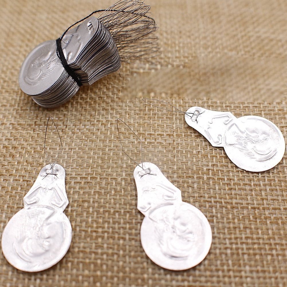 Etereauty 100Pcs Simple Aluminum Needle Threader Gourd Shaped Sewing