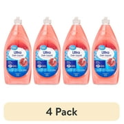 (4 pack) Great Value Soft & Smooth Ultra Dish Liquid, Pomegranate, 28 fl oz