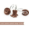 thumbnail image 5 of WuPing 12 Pcs Shower Curtain Hooks, Western Cowboy-Style Shower Curtain Hook Ring, Brown, 5 of 7