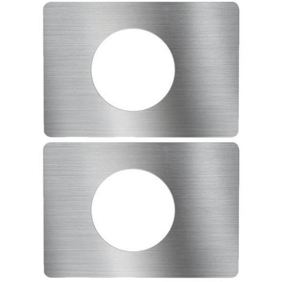 KONTONTY 2-Pack Brushed Stainless Steel Door Hole Cover Plates with Adhesive Tape for Door and Decoration
