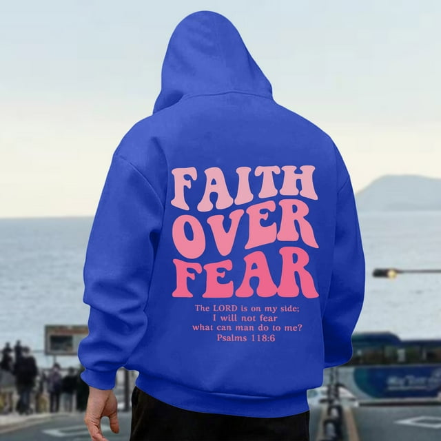 MHFRRA Sudaderas y Sudaderas para Hombre, Jersey Informal de Manga Larga con Estampado Delantero y Trasero para Uso Diario, Ajuste Relajado para Otoño E Invierno Azul