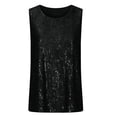 thumbnail image 5 of Juslio Womens Tank Tops Sequin Summer Crew Neck Tank Tops Solid,Color Casual Breathable Tank Top, 5 of 9