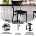 thumbnail image 4 of Flash Furniture Wright Transitional Vinyl and Steel Boomerang Back Commercial Barstool Black, 4 of 10