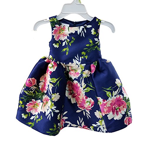 navy blue dress with pink flowers
