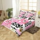 thumbnail image 3 of Vaca Funda Nórdica King Pink Cow Print Bedding Set, Kawaii Animal Comforter Cover, 3 of 6