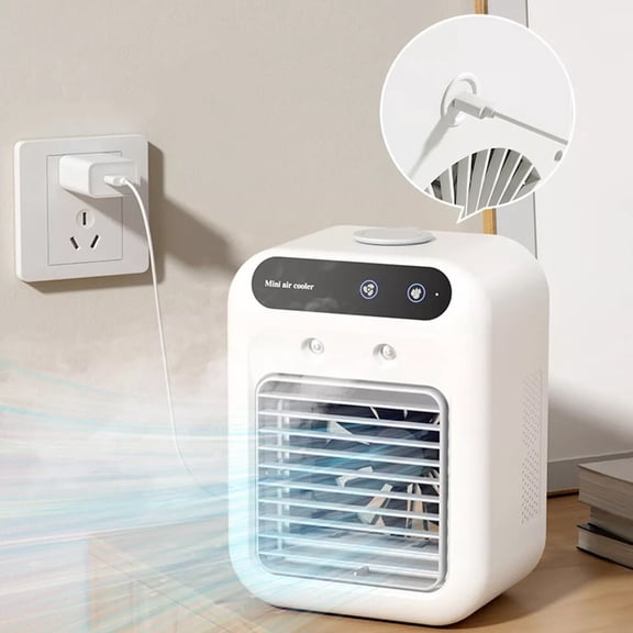 Fakrich Portable Air Conditioners, Mini Portable AC Unit 2 Cool Air Spray, Personal Cooling Fan with 2 Speeds, Small Room Air Conditioners for Bedroom, Office