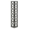 thumbnail image 2 of Weston Home Rebecca X-Frame 5-Shelf Wood Corner Bookcase, Grey, 2 of 6
