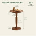thumbnail image 2 of 100% Solid Wood Round Pedestal Side Table for Living Rooms, Small Drink Tables for Small Spaces, Tall End Table for Bedroom, Corners, and Nursery (Brown, 15.75" D x 21.26" H), 2 of 9