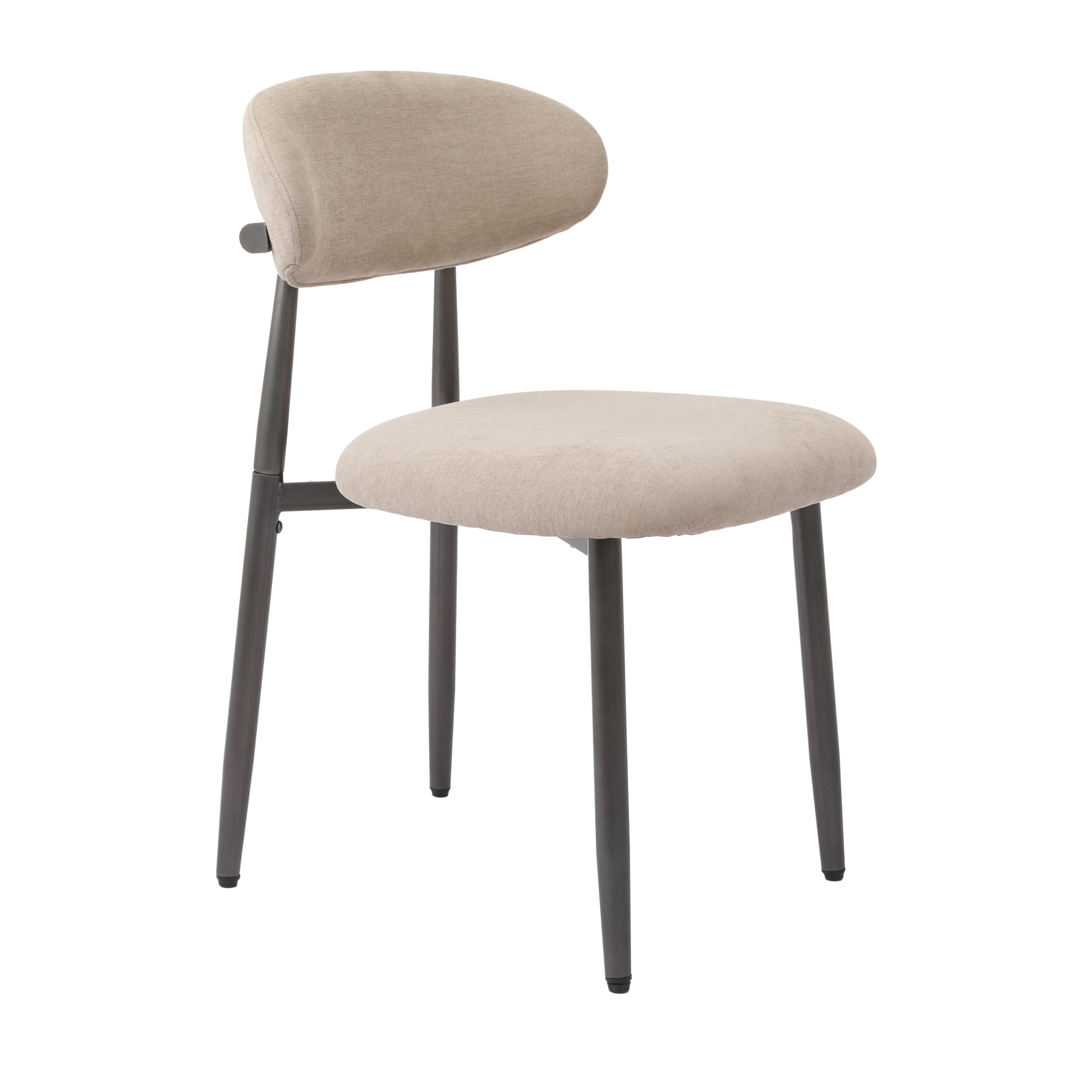 Vinform Upholstered Dining Chairs Set of 2, Fabric Metal Chair for Dining Room, Camel