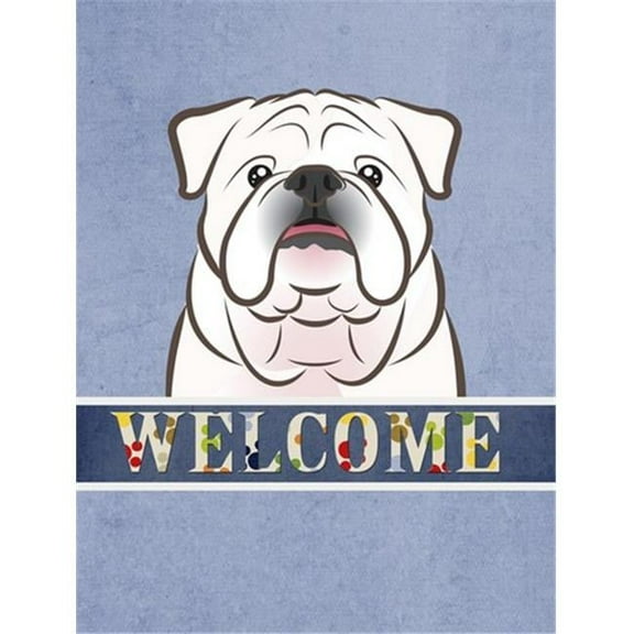 Caroline's Treasures BB1406GF White English Bulldog Welcome Flag Garden Size , Small, multicolor
