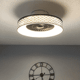 thumbnail image 3 of FanhSbrocade 18" Black Flush Mount Ceiling Fan Modern Ceiling Fan Remote Control French Country LED Lighting Indoor Ceiling Fan Light for Living Room Bedroom Dining Kitchen, 3 of 10