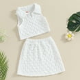 thumbnail image 2 of Bagilaanoe 2Pcs Little Girls Summer Clothes Toddler Sleeveless Tank Tops + A-line Skirt 18M 24M 3T 4T 5T 6T Kids Casual Skirt Set, 2 of 7