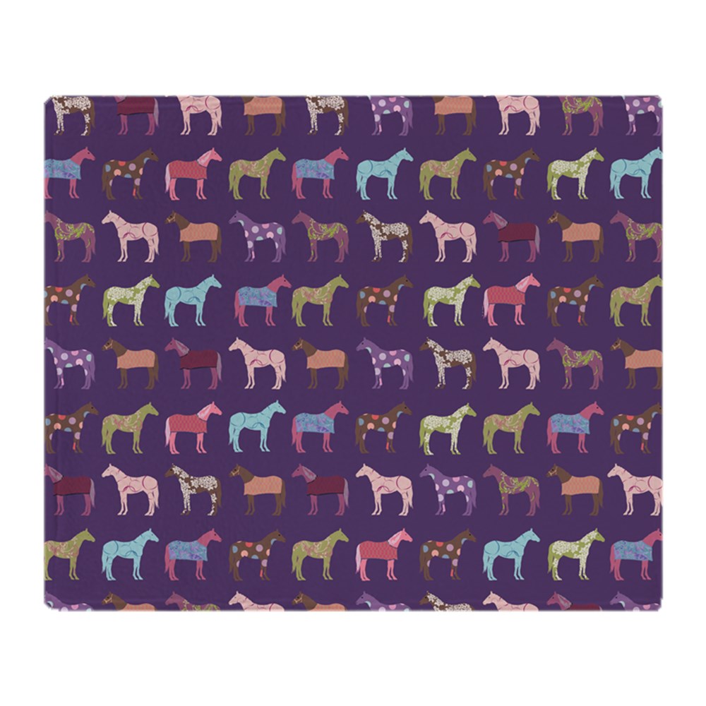 CafePress Colorful Horse Pattern Soft Fleece Throw Blanket, 50"x60