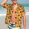 thumbnail image 7 of Pofeuu Colorful Bohemian Sunflower Print Hawaiian Shirt for Men Sleeves Casual Button Down Summer Beach Dress Shirts T-Shirts,Large, 7 of 7