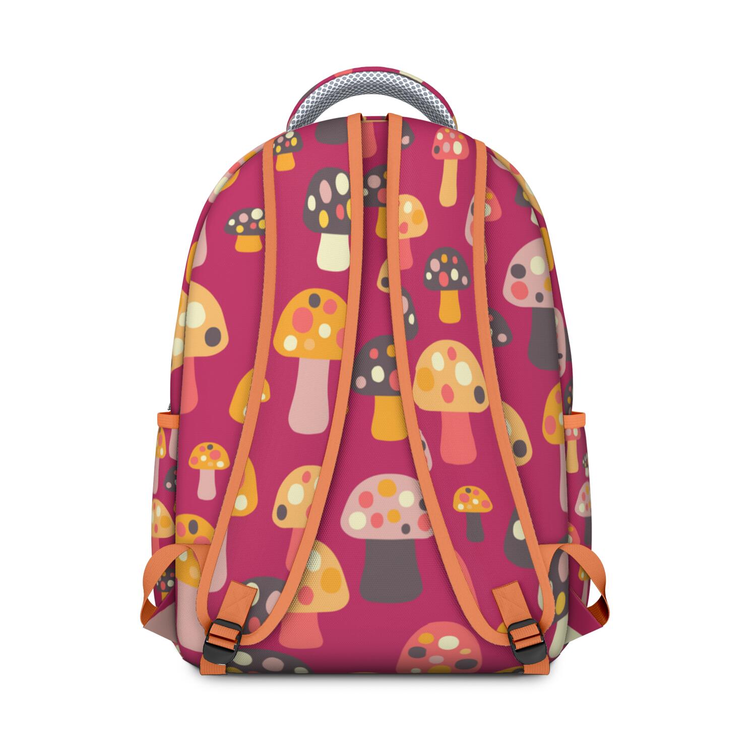 Gothic Mushroom Student Backpack - Vintage Magical Forest Design with Waterproof Exterior & Ergonomic Padded Straps