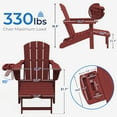 thumbnail image 4 of KINGYES Folding Adirondack Chair set of 2, Adjustable Backrest with Pull-Out Footrest & 4-in-1 Mobile Phone, Tablet, Cup Holder Tray, HDPE Plastic Adirondack Chair for Patio Garden Outdoors Fire Pit, 4 of 10