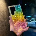 thumbnail image 2 of Compatible With Samsung Galaxy S25 Ultra Transparent Colored Plating Diamond Pattern Case, Luxury Bling Glitter Protective Bumper Hard PC &TPU Shockproof Anti-fall Rugged Phone Case for Women Girl,B, 2 of 9